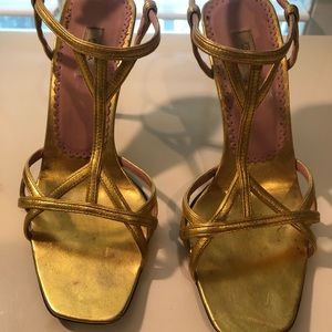 Prada Gold heels. Closet clean out!!!! No reasonable offer refused.